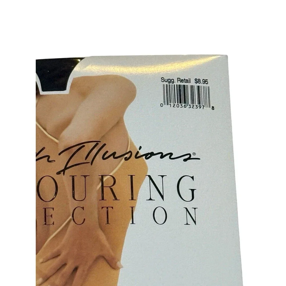 Vintage Hanes Smooth Illusions Pantyhose E/F Barely Black 607 Sealed